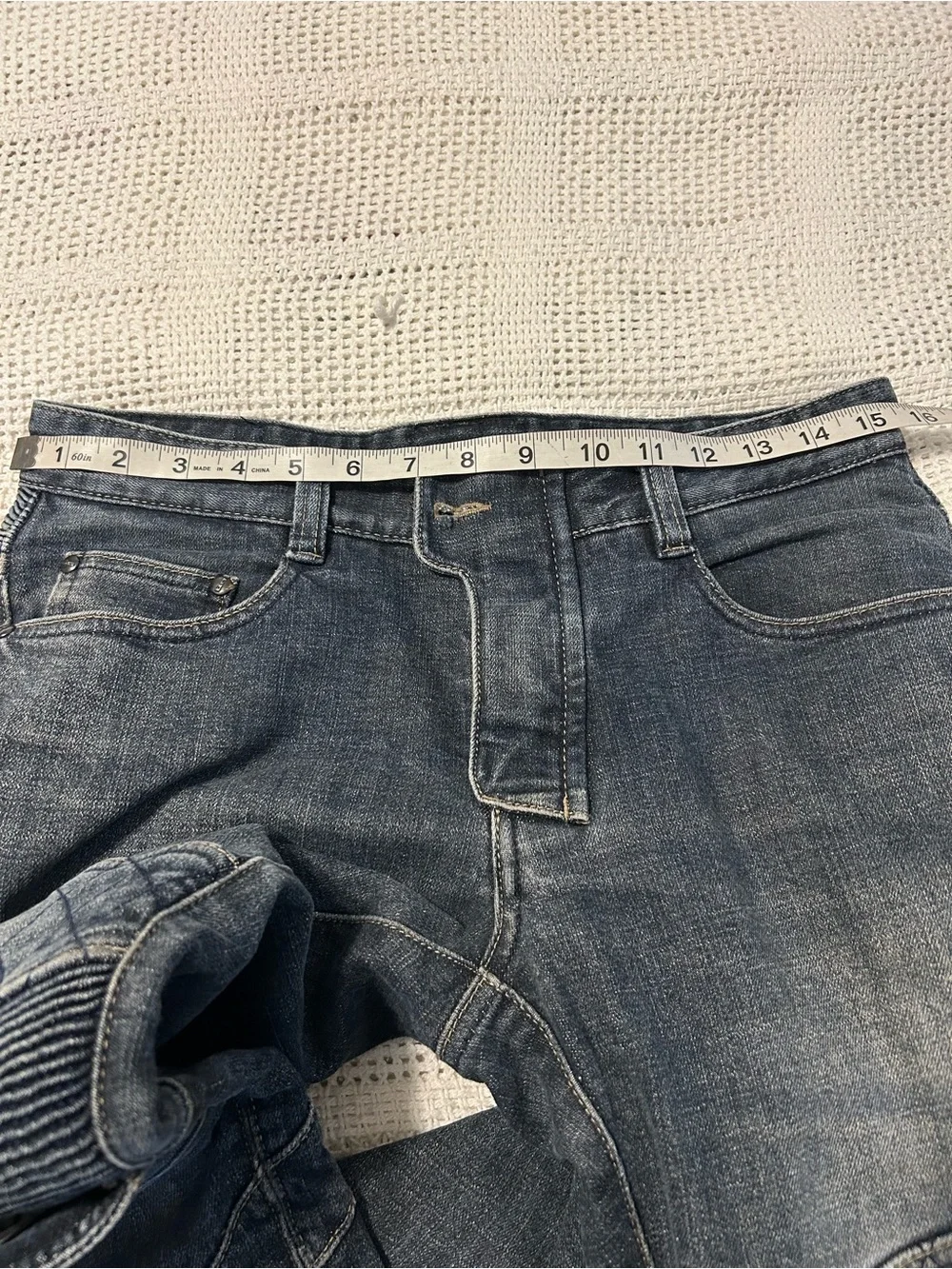 Slim Fit Men's Biker-Style Jeans in Dark Gray